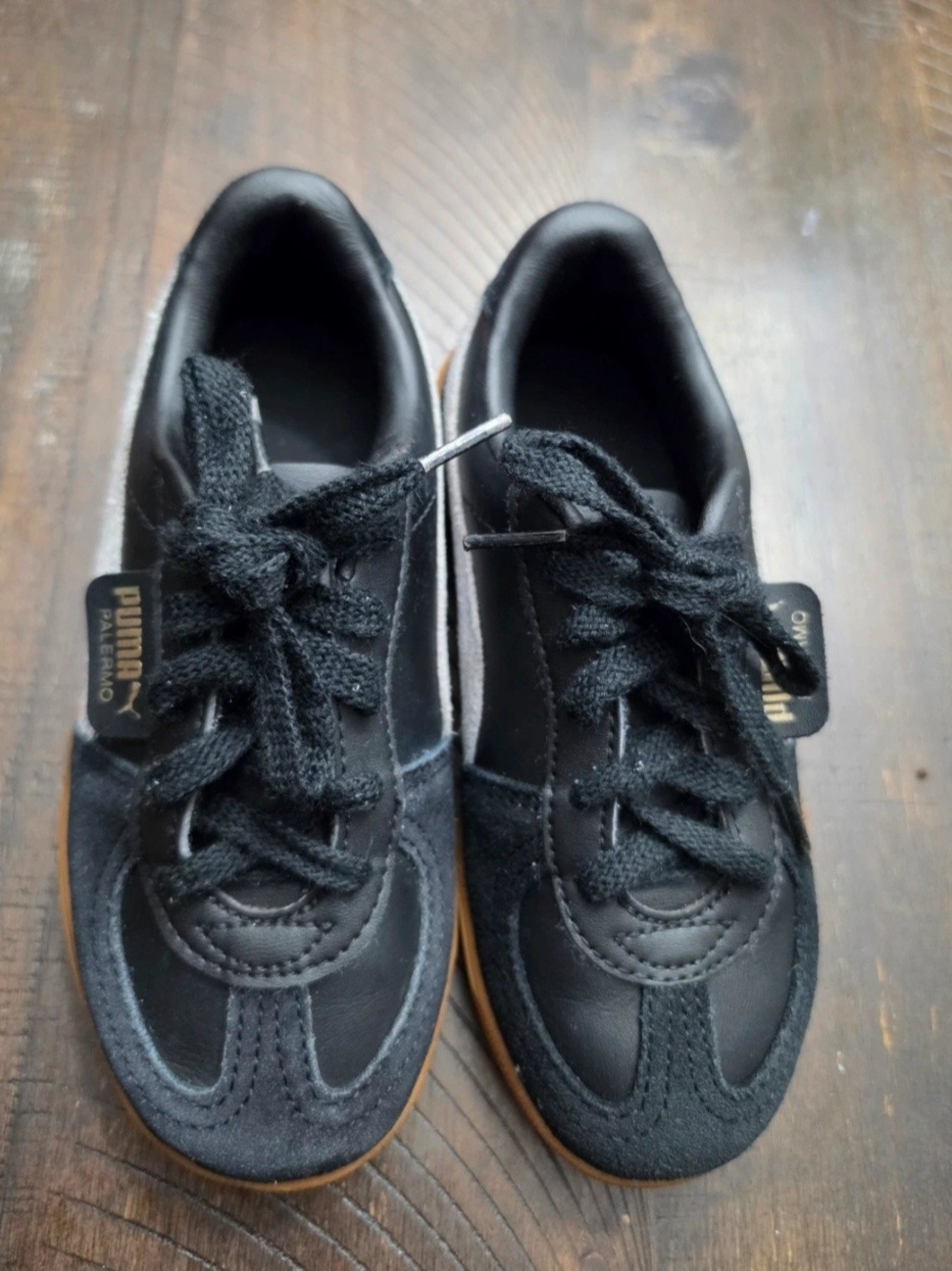 Puma Kids Black Classic Lace-Up Sneakers